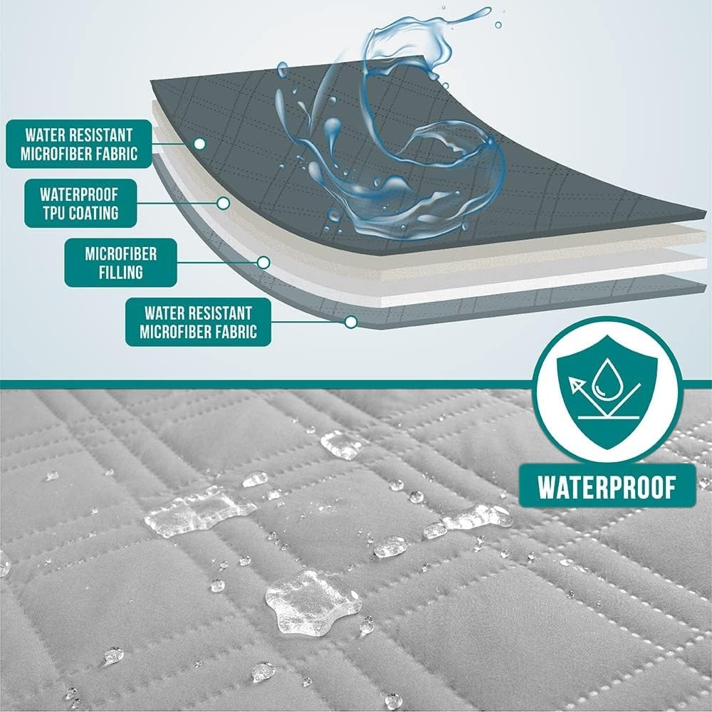 Pet mat protecting sofa from spills