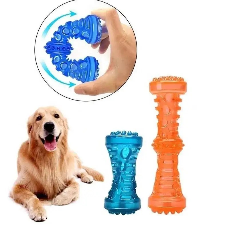 Bite-resistant rubber teething bone for puppies