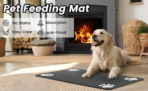 Absorbent non-slip pet feeding mat