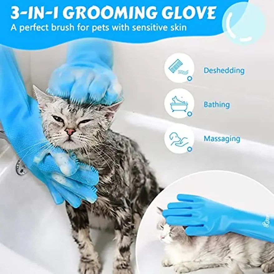 Bathing glove silicone bristles close-up
