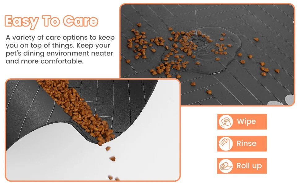 Feeding mat absorbing spilled water