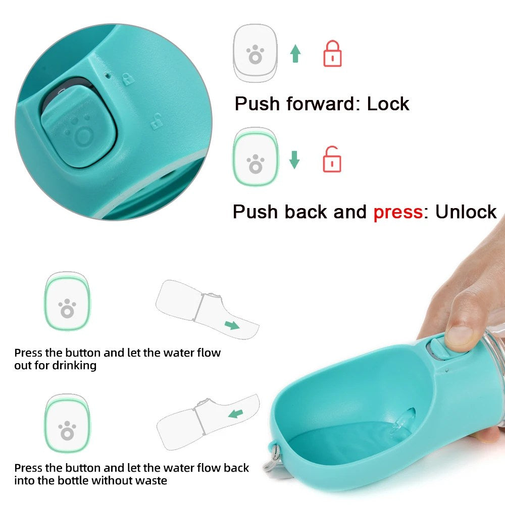 Water bottle press-button design