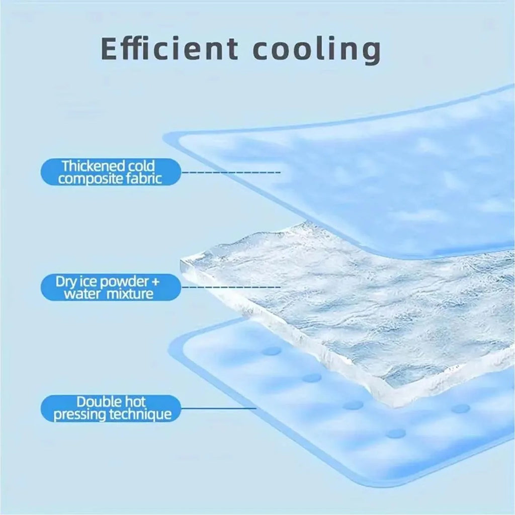Cooling mat folded for travel