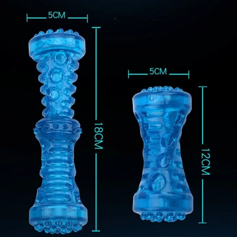 Rubber bone size comparison