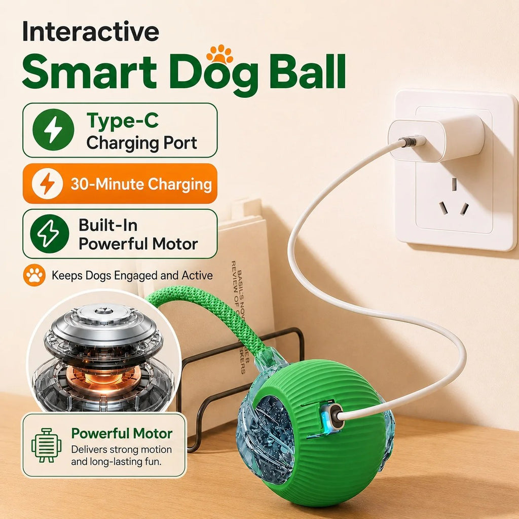 Rolling dog ball color options